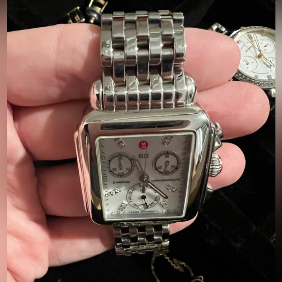 Michele Deco Diamond Chronograph Bracelet Watch, 33mm - Picture 8 of 16